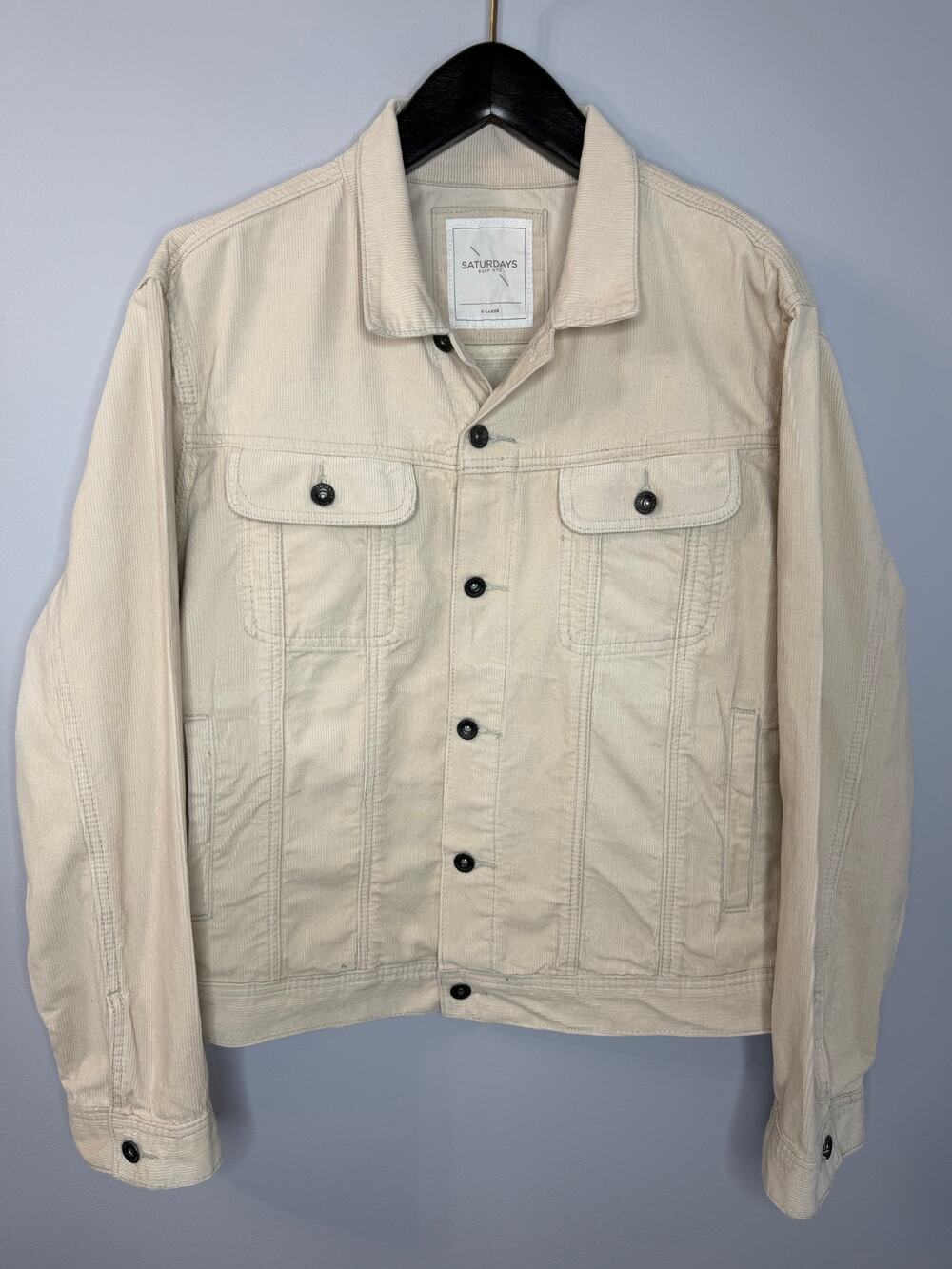 Saturday Surf NYC Cream Corduroy Jacket Men's XL Preppy